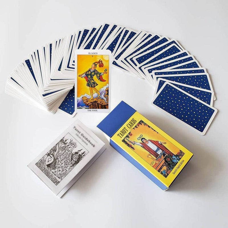 فوفسيغ بطاقات التارو VOVCIG، Baraja de Tarot، بطاقات التارو الإنجليزية الإسبانية ثنائية اللغة، بطاقات التارو مع كتاب دليل ومفرش طاولة خاص من التارو - Image 4